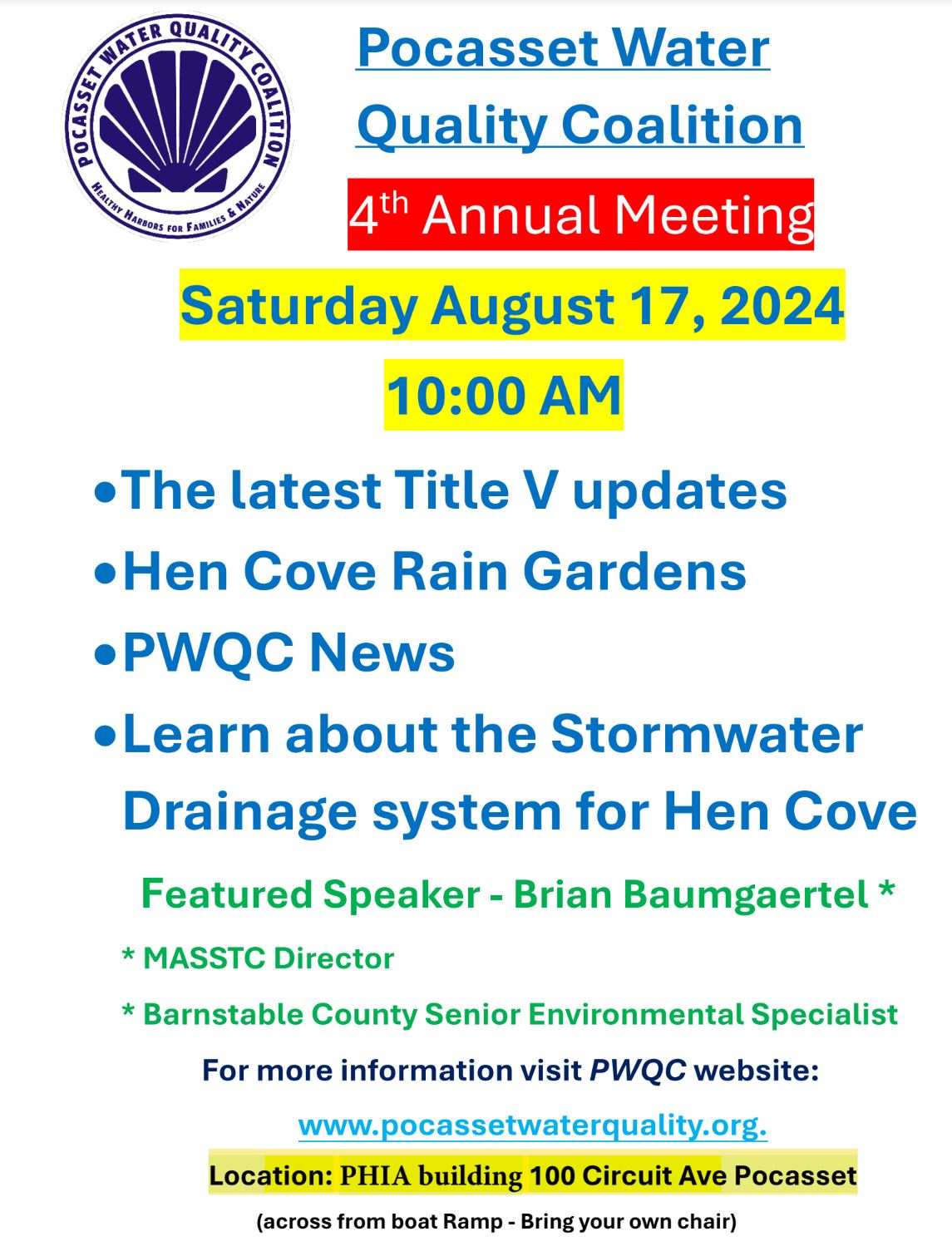 Pocasset Water Quality Coalition Annual Meeting
